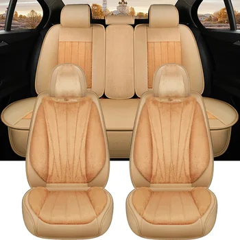 Универсальные плюшевые чехлы для автомобильных сидений Полный комплект для Toyota Camry Raize Yaris Opel Vectra C Astra J BMW X5 E70 Зимние Автоаксессуары