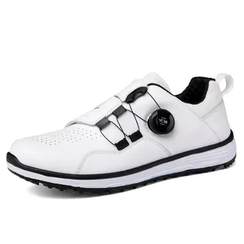 Мужская обувь для гольфа, Водонепроницаемая кожаная спортивная обувь для гольфистов, Кроссовки для гольфа с быстрой шнуровкой, Удобная обувь для ходьбы, обувь для гольфа