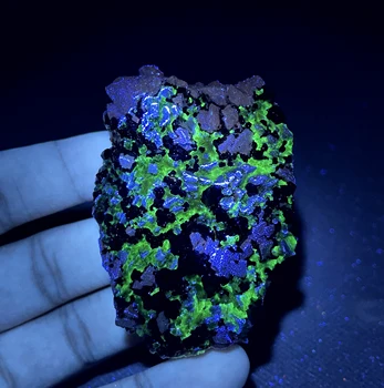 НОВИНКА! 100% натуральный симбиоз флуоресцирующего гиалита и граната, образцы минералов, камни и кристаллы, целебные кристаллы кварц