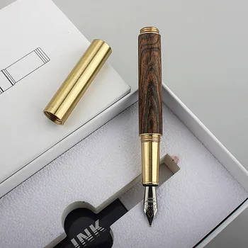 Роскошная элегантная деревянная авторучка ручной работы, карманная ручка из красного дерева EF/F для письма чернилами в подарок
