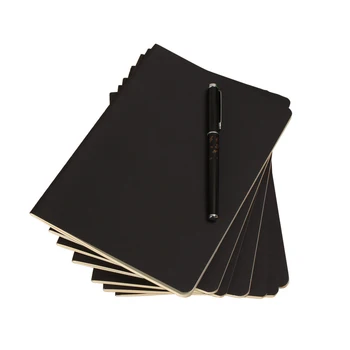 1 шт. Блокнот формата А5, 40 листов/80 страниц/книга, черная обложка, чистые страницы, Канцелярские принадлежности для заметок QP-09