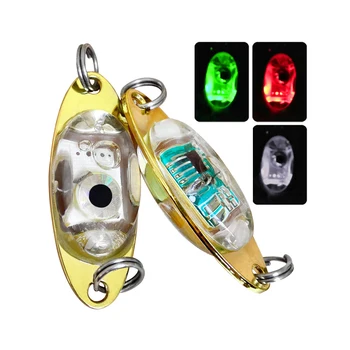 2 шт. Светодиодная лампа для рыбы, глубокая подводная приманка в форме глаза, мигающий свет, рыболовные снасти для кальмаров, Металлическая блесна, лампа для приманки,