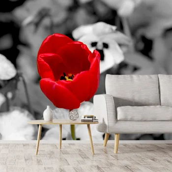 Изготовленные на заказ самоклеящиеся обои с цветочным рисунком Красной розы для гостиной, Контактные обои, Покрытие для домашнего декора, фрески, печать