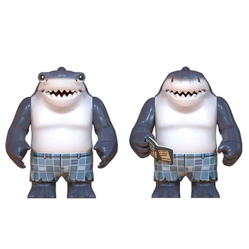 MOC Новые строительные блоки King Big Size Shark Heroes Movie Фигурки самоубийц Отряды Аксессуары Голова для детей Игрушки Подарки