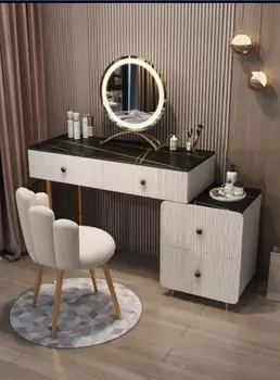 Встроенный шкаф для хранения туалетного столика Nordic light luxury rock board современный минималистичный туалетный столик