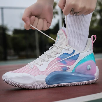 Новые мужские баскетбольные кроссовки actual combat с амортизирующим отскоком, дышащая модная уличная обувь для пары Blitz 9.