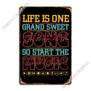 Life Is One Sweet Song Металлическая Табличка Плакат Винтажный Дизайн Клуба Гараж Персонализированный Жестяной Плакат С Вывеской