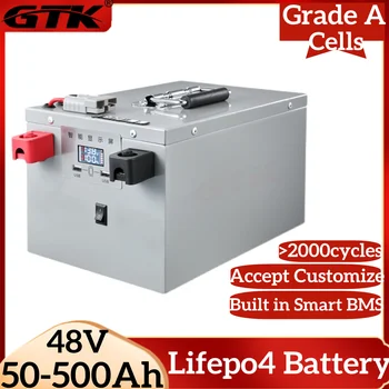 Батарея GTK Lifepo4 48V 100Ah 50Ah 150Ah 200Ah 250Ah 300Ah 400Ah 500Ah для Базовой станции Солнечной системы мощностью 4 кВт 9 кВт Фотоэлектрическая