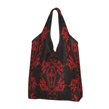 Забавные сумки для покупок в стиле готического вампира, портативная сумка для покупок в особняке с привидениями на Хэллоуин
