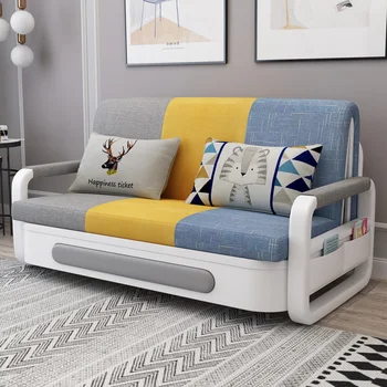 Раскладной диван-кровать двойного назначения для гостиной, многофункциональная выдвижная кровать, двуспальный диван-кровать из съемной и моющейся ткани