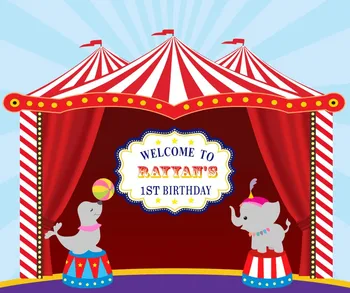 изготовленный на заказ цирковой шатер, полосатый карнавальный шатер, детские фоны для фотосъемки на 1-й день рождения мальчика, компьютерная печать, фон для вечеринки