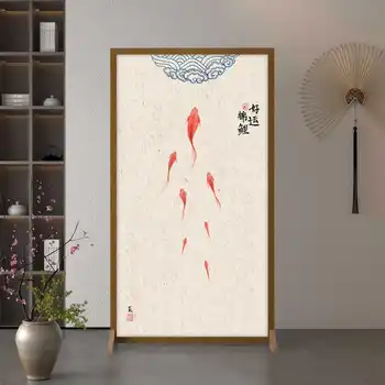 Новый минималистичный современный блокирующий деревянный экран для гостиной в китайском стиле, украшение фойе, экран для мобильного сиденья