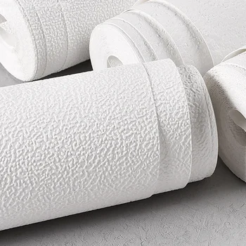 Обои из белой диатомовой глины чистого сплошного цвета 3D стерео Обои для гостиной спальни домашнего декора для магазина одежды