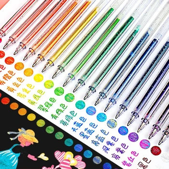 8 цветов Гелевая ручка Набор блестящих гелевых ручек Новые блестящие Школьные принадлежности Набор цветных ручек kawaii Веселая ручка-маркер для разметки учащихся