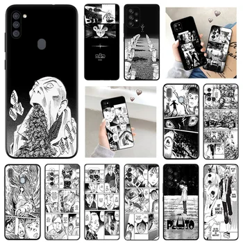 Чехлы для телефонов Samsung A50 A70 A40 A04S A03 A30 A20 A10 A34 A54 A01 A02 Manga PLUTO Comic Черный Мягкий чехол с защитой от падения