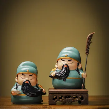 Керамические фигурки Гуангун Боги, поделки на крыльце таунхауса Чжаокай, Маленькие украшения Guyu Home Wu God, китайские подарки, декор