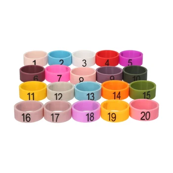 20 ШТ цветных идентификационных колец для микрофонов с номерами от 1 до 20 Многоцветных мягких силиконовых колец для распознавания микрофонов (разные цвета)