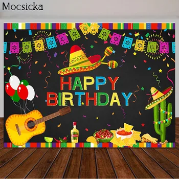 Декоративный фон для дня рождения на тему Мексиканской Фиесты, баннер для вечеринки по случаю дня рождения, фон для фотосъемки карнавальных мероприятий, реквизит для фотосъемки