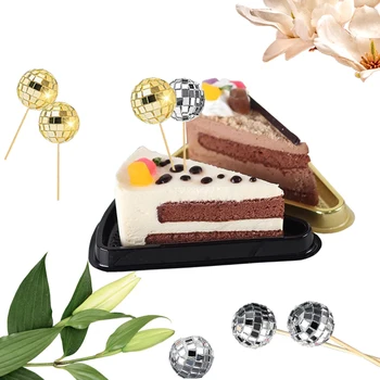 Наклейка для торта с зеркальным шаром для дискотеки, украшение для торта на день рождения