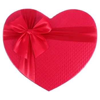 Подарочная коробка в форме сердца с крышкой и лентой для свадебного душа, подарков ко Дню матери, красная