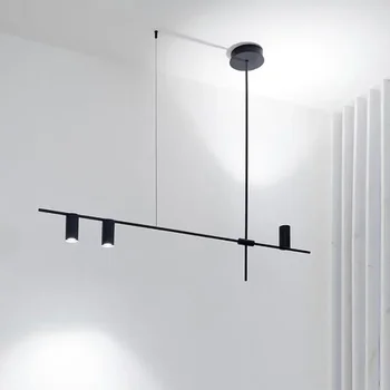 Современный подвесной светильник в скандинавском стиле, удлиненная люстра и черные подвесные светильники для обеденного стола, гостиной, кухни, ресторана, бара.