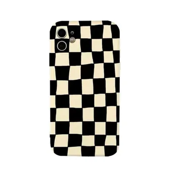 Черно-белый чехол в виде неправильной шахматной доски для iPhone 13 Pro Max, задняя крышка телефона для 13 Mini Pro Capa