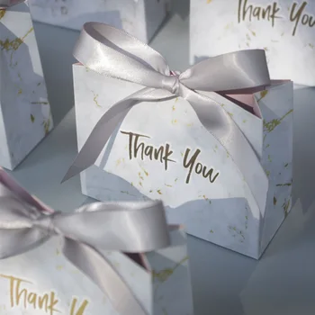 Подарочные Пакеты, Упаковывающие Креативный Мини-Серый Мраморный Бумажный Пакет Для Вечеринки Baby Shower, Шоколадный Пакет Для Упаковки Свадебных Сувениров Box