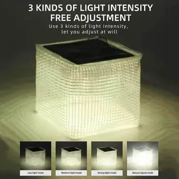 Солнечный Плетеный Креативный фонарь для кемпинга Легкое освещение для приключений на свежем воздухе Многофункциональная складная портативная лампа