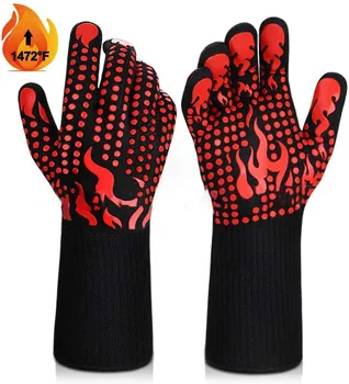 Высокотемпературные огнестойкие перчатки для барбекю, не желтеющие, огнеупорные перчатки для микроволновой печи с изоляцией для барбекю