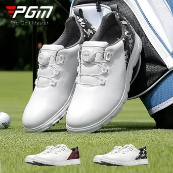 PGM Новые мужские водонепроницаемые туфли для гольфа с быстрой шнуровкой, мужские дышащие нескользящие кроссовки, обувь с камуфляжным принтом, тренировочные кроссовки