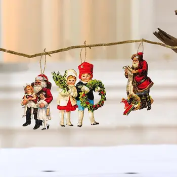 46 шт./компл. Рождественские подвески Дизайн подвесного отверстия Статуэтка Подвески Викторианский Санта Клаус Детский Декоративный орнамент для вечеринки