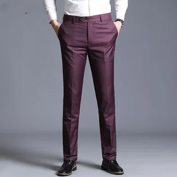 Новый дизайн Летних мужских брюк для делового костюма, повседневных брюк, мужских брюк, прямых брюк, деловых модных узких брюк Man A17