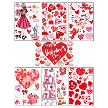 1 комплект, наклейка на окно ко Дню Святого Валентина, наклейка на окно, праздничный набор ко Дню Святого Валентина