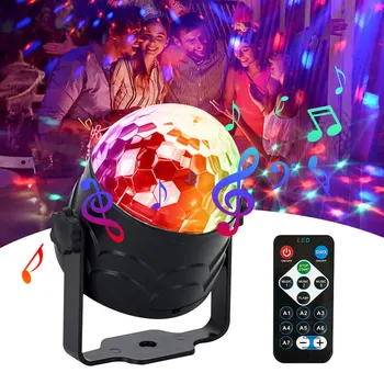 USB RGB сценический светильник, 7 режимов освещения, управление музыкой, стробоскоп для дискотеки, мини-волшебный шар, атмосферный светильник, декор для семьи
