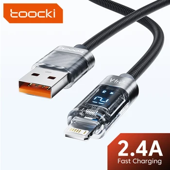 Tooki USB Кабель Для Зарядного Устройства iPhone Зарядный Кабель 14 13 12 11 Pro Max XS X 8 7 Plus Дисплей Кабель Для Быстрой Зарядки 2.4A Кабель Для Передачи данных