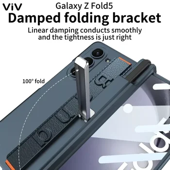 Роскошный чехол на магнитных петлях для Samsung Z Fold 5, модный чехол-браслет с буквами для Samsung Z Fold 5, чехол с держателем ручки