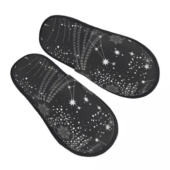 Плюшевые домашние тапочки Star Constellation Звездный Зодиак Теплая Мягкая обувь Домашняя Обувь Осень Зима