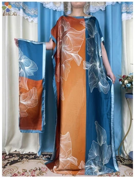 Новое модное длинное платье свободного кроя для африканских женщин большого размера из Дубая Дашики Абая в сочетании с исламской одеждой с шарфом