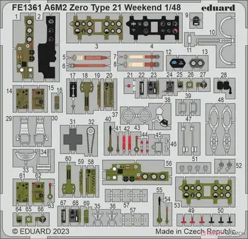 Eduard FE1361 Детали с гравировкой 1/48 Zoom для A6M2 Zero Type 21 Weekend (для Эдуарда)