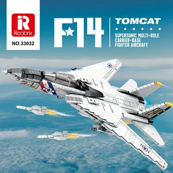 1600 шт. Военные строительные блоки для истребителя Tomcat F14, авианосная модель истребителя MOC, Набор кирпичей, Праздничные подарки, Детские игрушки