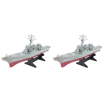 2X управляемых ракетных эсминца Модель корабля Статические Игрушки с подставкой для показа Модель военного корабля DIY Развивающие игрушки Подарок для детей