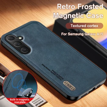 Ретро Матовый Магнитный Чехол для Samsung Galaxy A15 A25 A05 A05s sumsung A 05s 05 15 25 Чехол Текстурированный Cortex Protective Shell