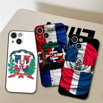 Чехол для телефона с флагом Доминиканской Республики для iPhone 14 13 11 12 Pro 8 7 Plus X Pro MAX XR XS MINI, Мягкие Силиконовые чехлы черного цвета