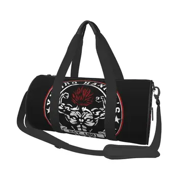 Спортивные сумки Strongest Gym, спортивная сумка для тренировок по боевым искусствам в стиле аниме с обувью, сумки в стиле ретро, мужская женская сумка для фитнеса Оксфорд с рисунком