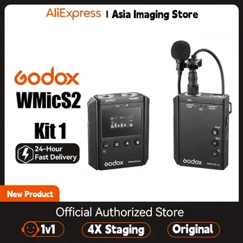 Комплект Godox WMicS2 1 Беспроводной Петличный Всенаправленный Микрофон 2,4 ГГц Передатчик Приемник Шумоподавляющее Радиооборудование