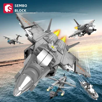 Строительные блоки SEMBO BLOCK J-35 fighter, модель робота-трансформера, коллекция украшений для сборки своими руками, интересные игрушки, подарки для мальчиков