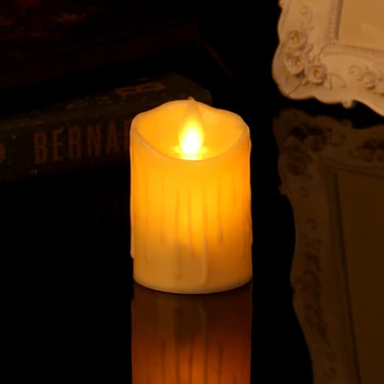 1шт Светодиодные Свечи Зажигают Беспламенную Электрическую Свечу Tealight для Свадебного Рождественского Декора