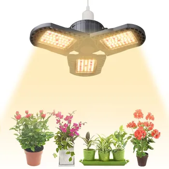 COB LED Grow Light UFO Plant Lights Деформируемый 144LED 300W Полный Спектр E26 E27 Для Комнатных Растений, Теплицы, Цветения Овощей