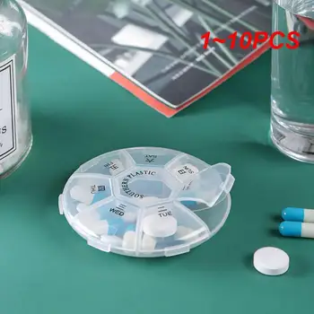 Маленькая Прозрачная Еженедельная коробочка для таблеток, 7 Сеток, Ящик для хранения лекарств, Дозатор таблеток, Разветвители для путешествий