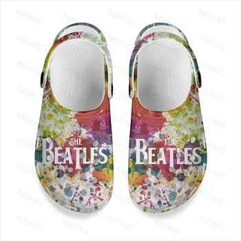 The Abbey Road Beatle Rock Band Домашние Сабо На Заказ Водонепроницаемая Обувь Мужская Женская Подростковая Обувь Садовые Сабо Дышащие Пляжные Тапочки С Дырками